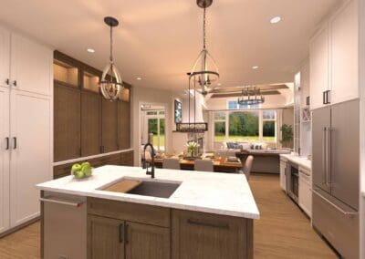 A view looking out of the Kitchen of a unit at Cedar Gables Condominiums near Milwaukee, Wisconsin