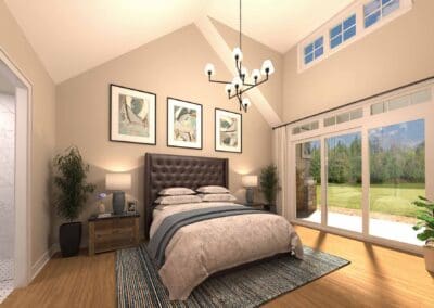 A view of the Master Bedroom of a unit at Cedar Gables Condominiums in Pewaukee, Wisconsin