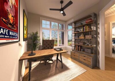 A view of the Den of a unit at Cedar Gables Condominiums in Pewaukee, Wisconsin